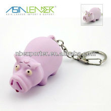 Promotion Pig LED Sound Keychain